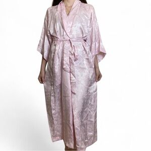 Vintage Jayre Pink Satin Kimono Robe